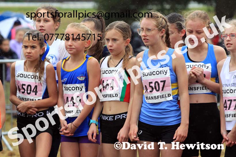 Girls Under-13s 2023 National Cross Country Relays, Berry Hill Park, Mansfield.  Photo: David T. Hewitson/Sports for All Pics